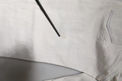 Dolce & Gabbana White Cotton Stretch Skinny Slim Denim Jeans