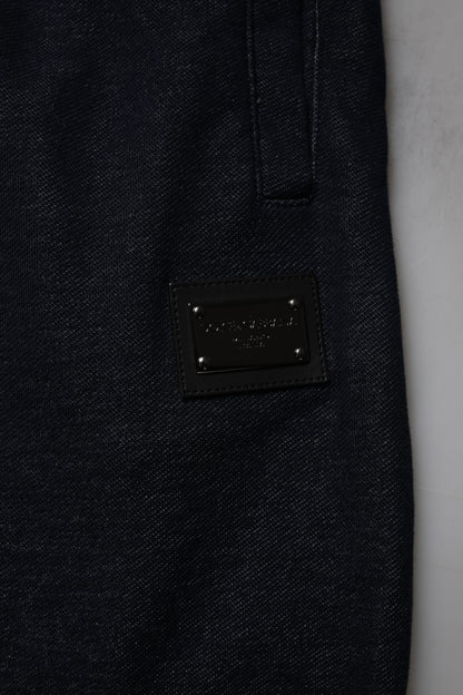 Dolce &amp; Gabbana – Schwarze Jogginghose aus Jacquard-Baumwolle