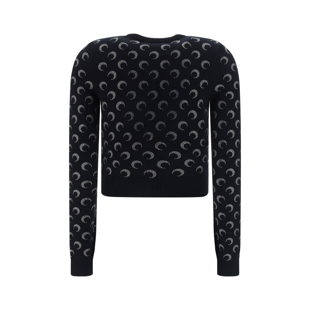 Marine Serre Schwarze Viskose-Strickjacke