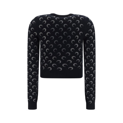 Marine Serre Schwarze Viskose-Strickjacke