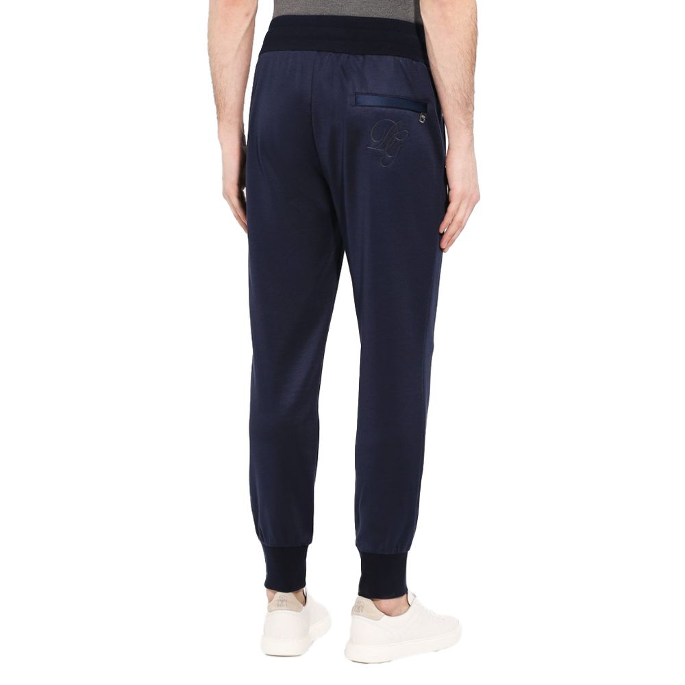 Dolce &amp; Gabbana Blaue Seidenhose für Herren