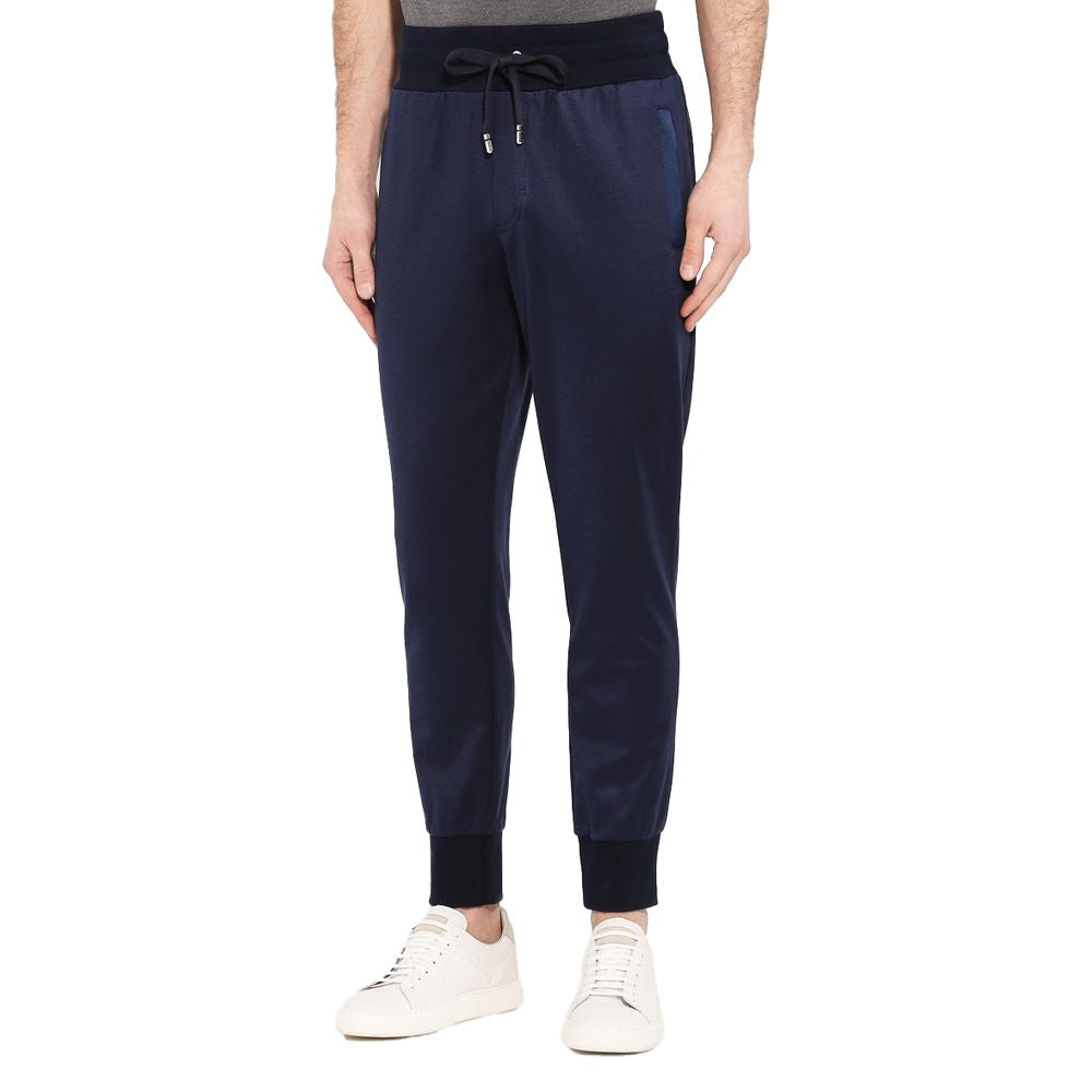 Dolce &amp; Gabbana Blaue Seidenhose für Herren