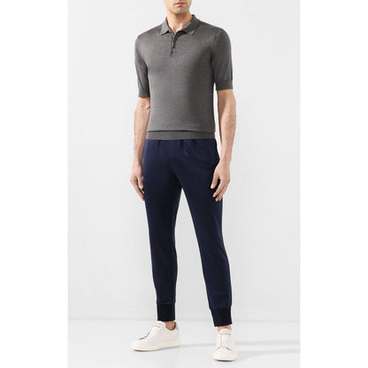 Dolce &amp; Gabbana Blaue Seidenhose für Herren
