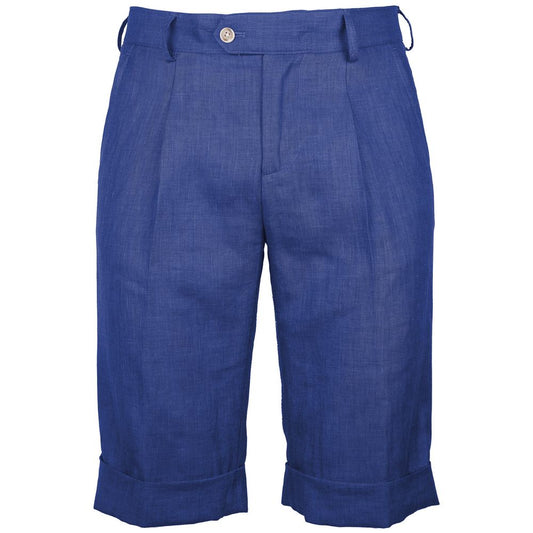 Blaue Leinenshorts, Made in Italy