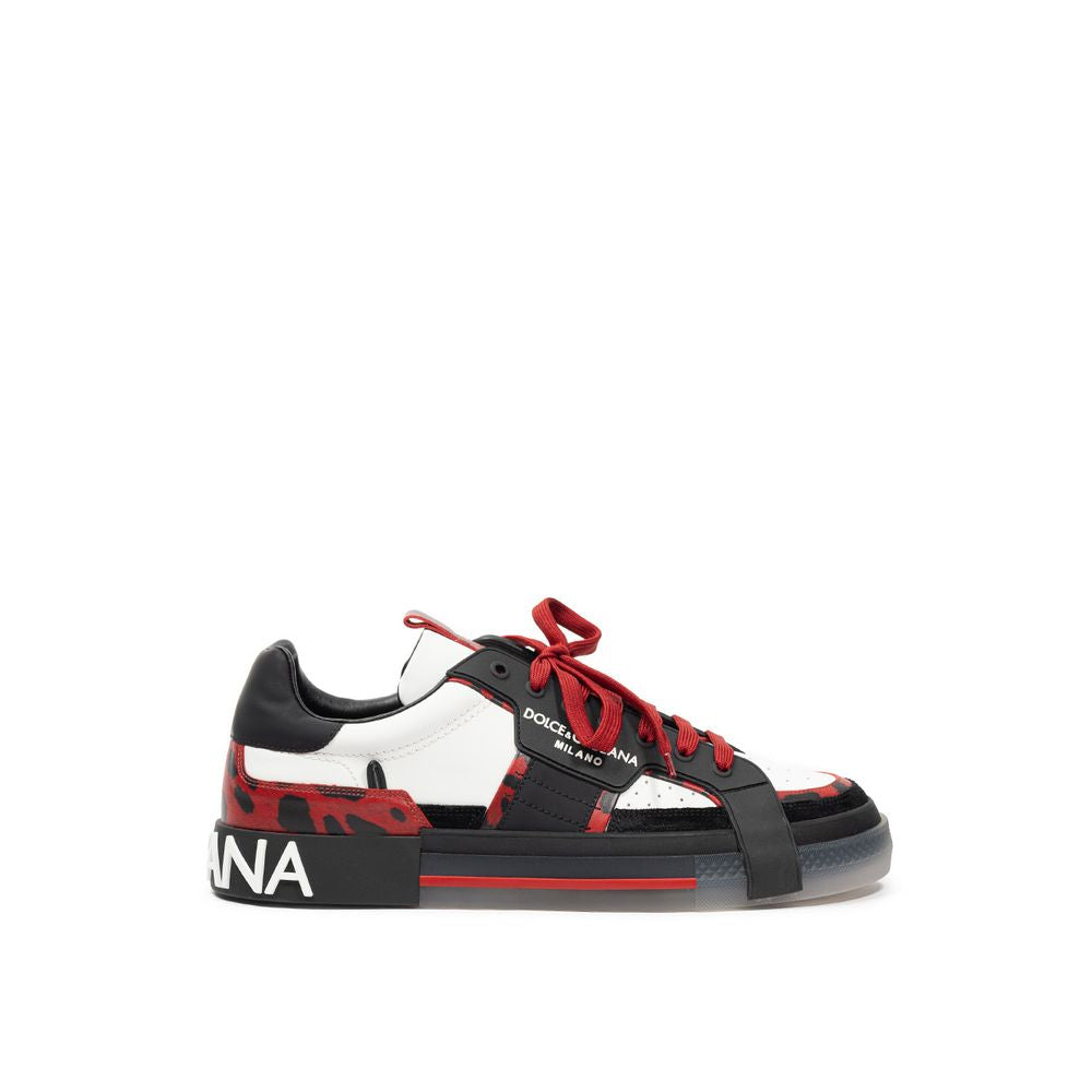 Dolce &amp; Gabbana Sneaker aus Leder in Schwarz und Weiß