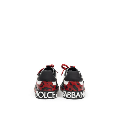Dolce &amp; Gabbana Sneaker aus Leder in Schwarz und Weiß