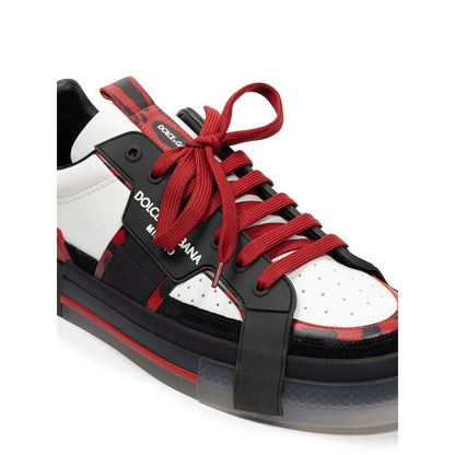 Dolce &amp; Gabbana Sneaker aus Leder in Schwarz und Weiß