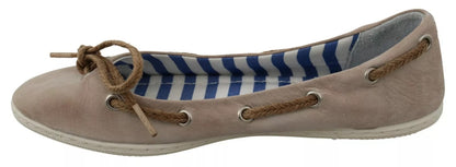 Pantofola D'Oro – Beigefarbene Loafer aus Wildleder mit Spitzenschleife und Ballerinas