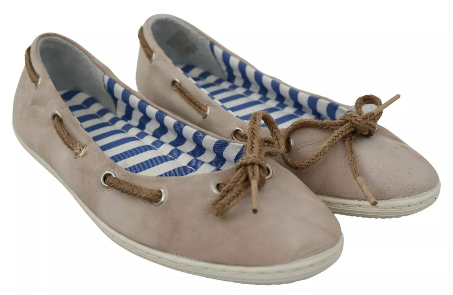 Pantofola D'Oro – Beigefarbene Loafer aus Wildleder mit Spitzenschleife und Ballerinas