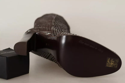 Dolce & Gabbana Brown Exotic Leather Heels High Boots Shoes