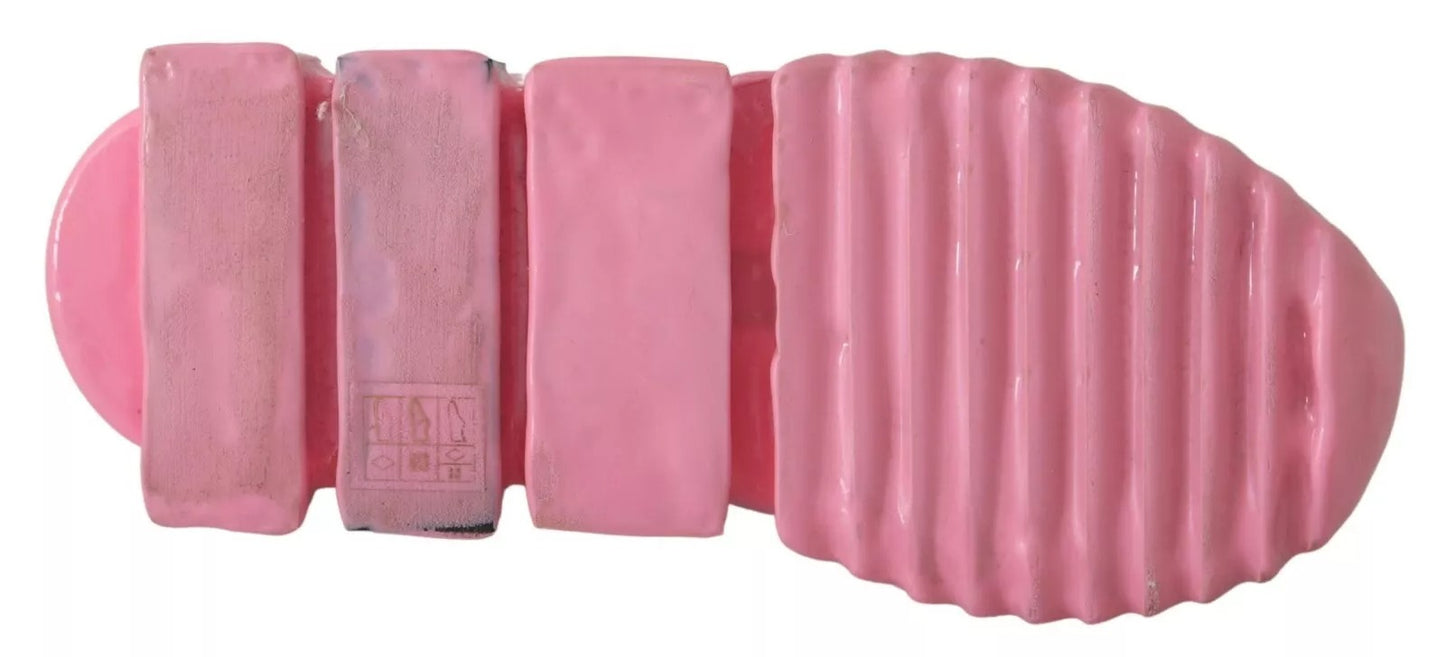 Dolce &amp; Gabbana Pink Low Top Sorrento Sneakers Slip On Casual Schuhe