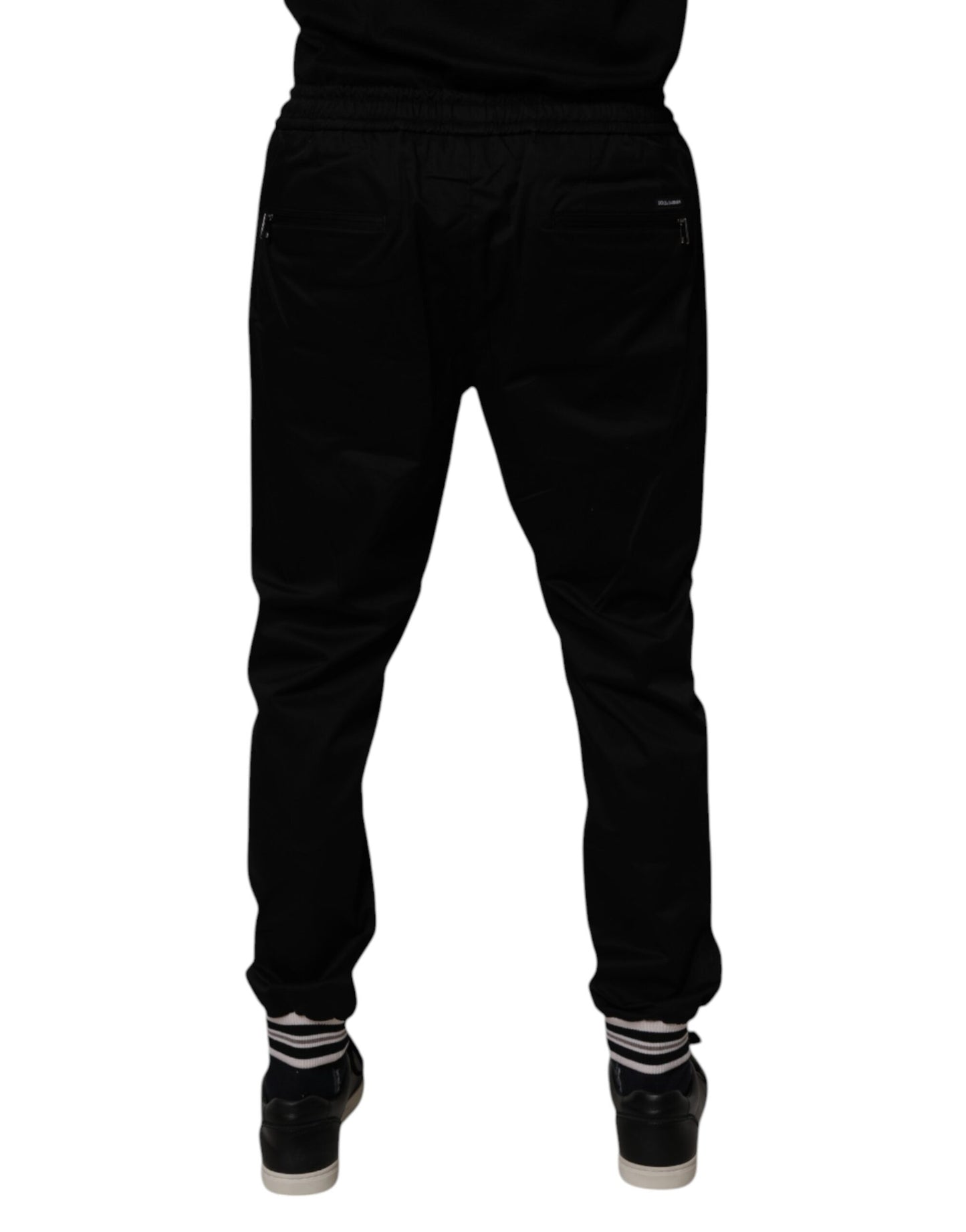 Dolce &amp; Gabbana – Schwarze Jogginghose aus Baumwollstretch