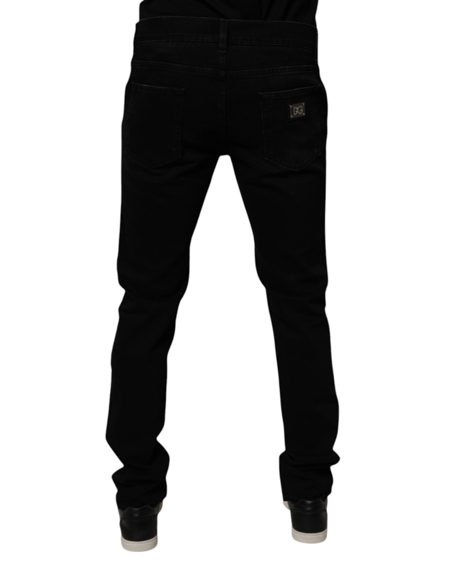 Dolce &amp; Gabbana – Schwarze, zerfetzte Skinny-Jeans aus Baumwolle für Herren