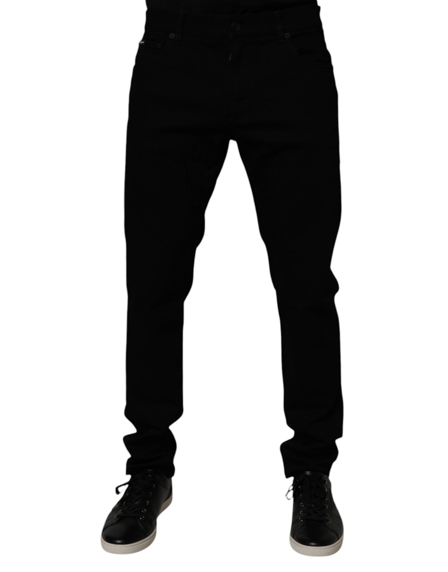 Dolce & Gabbana Black Cotton Stretch Slim Fit Men Denim Jeans