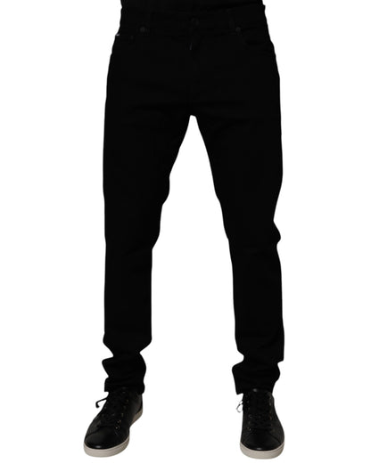 Dolce & Gabbana Black Cotton Stretch Slim Fit Men Denim Jeans