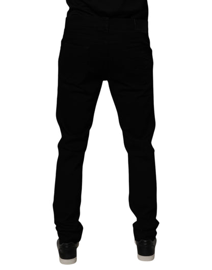 Dolce & Gabbana Black Cotton Stretch Slim Fit Men Denim Jeans