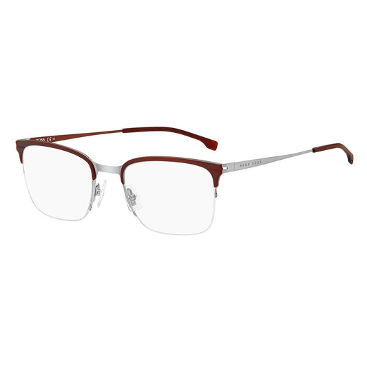 Hugo Boss Burgunderfarbene Metallbrille (Gestell)