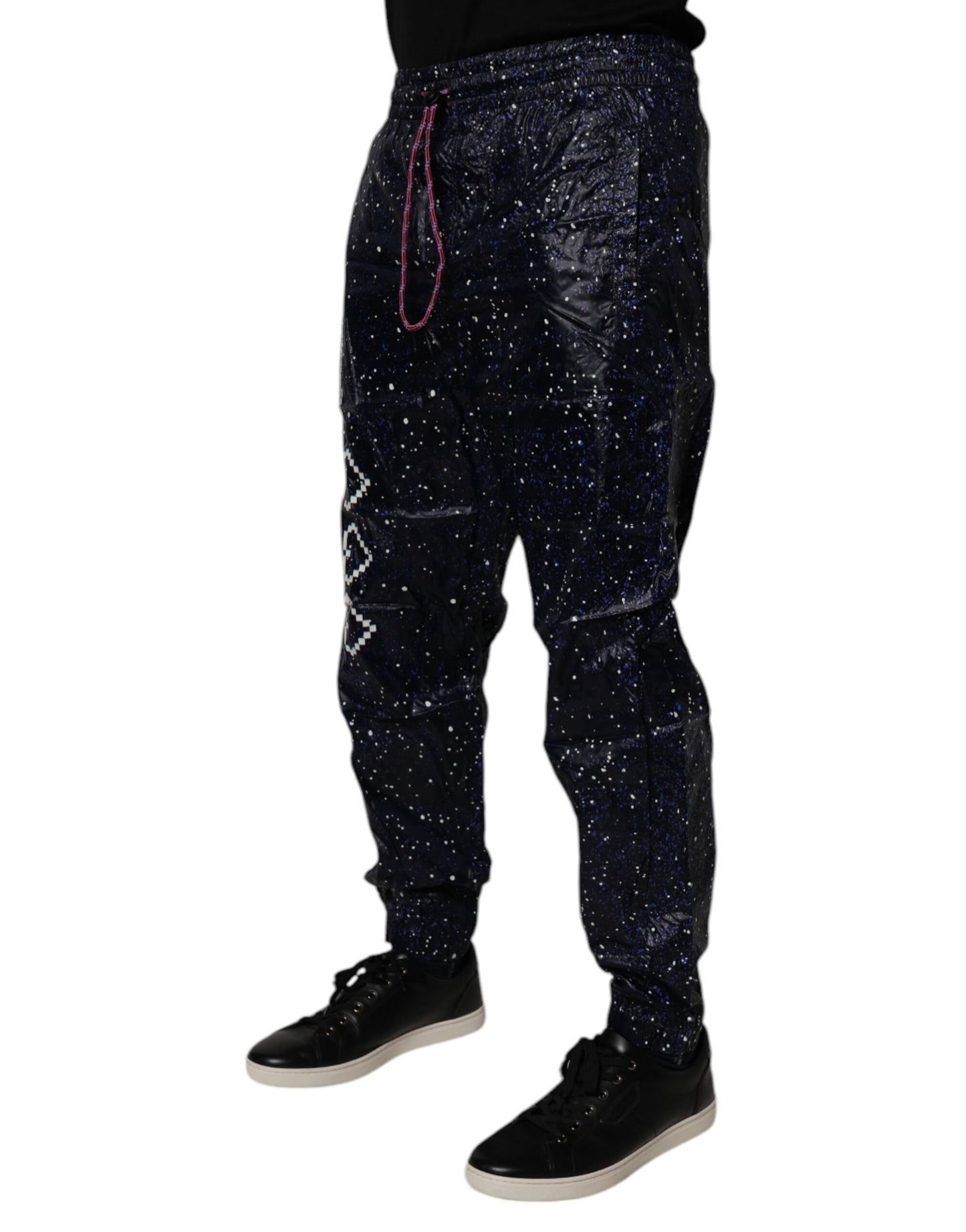 Dolce & Gabbana Dark Blue DG Game Print Cotton Jogger Pants