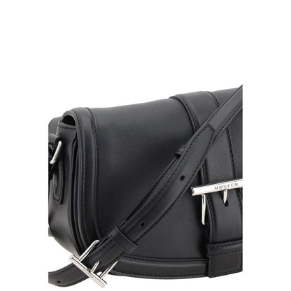 Alexander McQueen Schultertasche Bos Taurus aus schwarzem Kalbsleder
