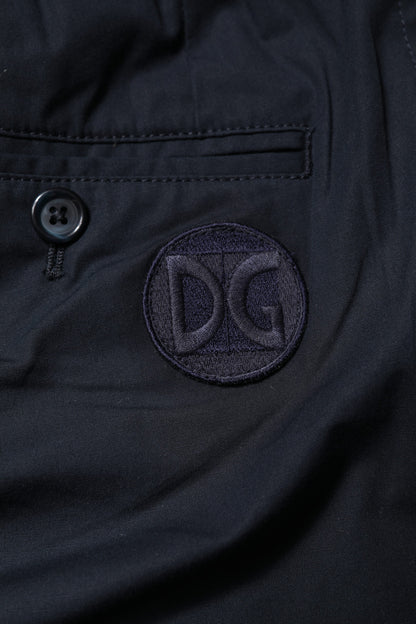 Dolce & Gabbana Dark Blue Cotton Bermuda Sweatshorts Shorts