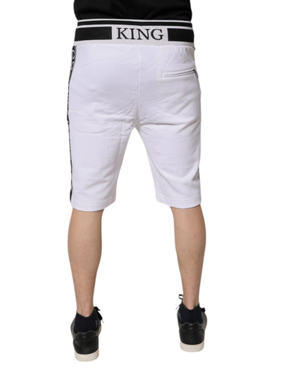 Dolce & Gabbana White King Cotton Bermuda Sweatshorts Shorts