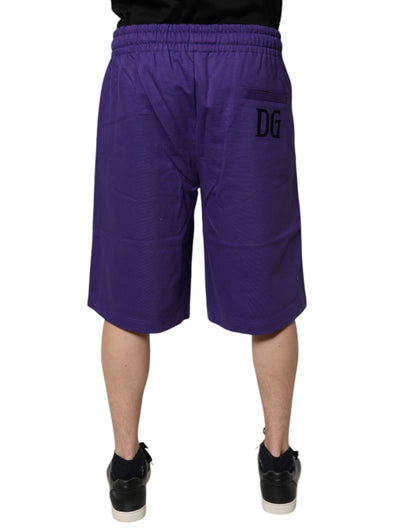 Dolce &amp; Gabbana Lila Baumwolle Herren Bermuda Sweatshorts Shorts