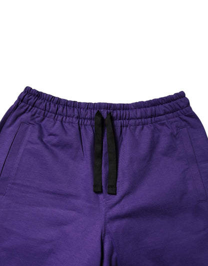 Dolce &amp; Gabbana Lila Baumwolle Herren Bermuda Sweatshorts Shorts