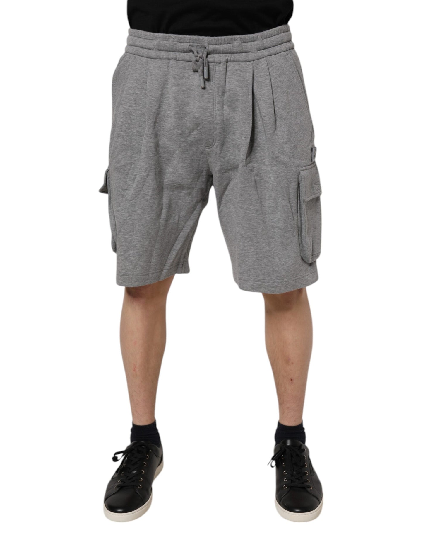 Dolce &amp; Gabbana Graue Cargo-Bermuda-Sweatshorts aus Baumwolle