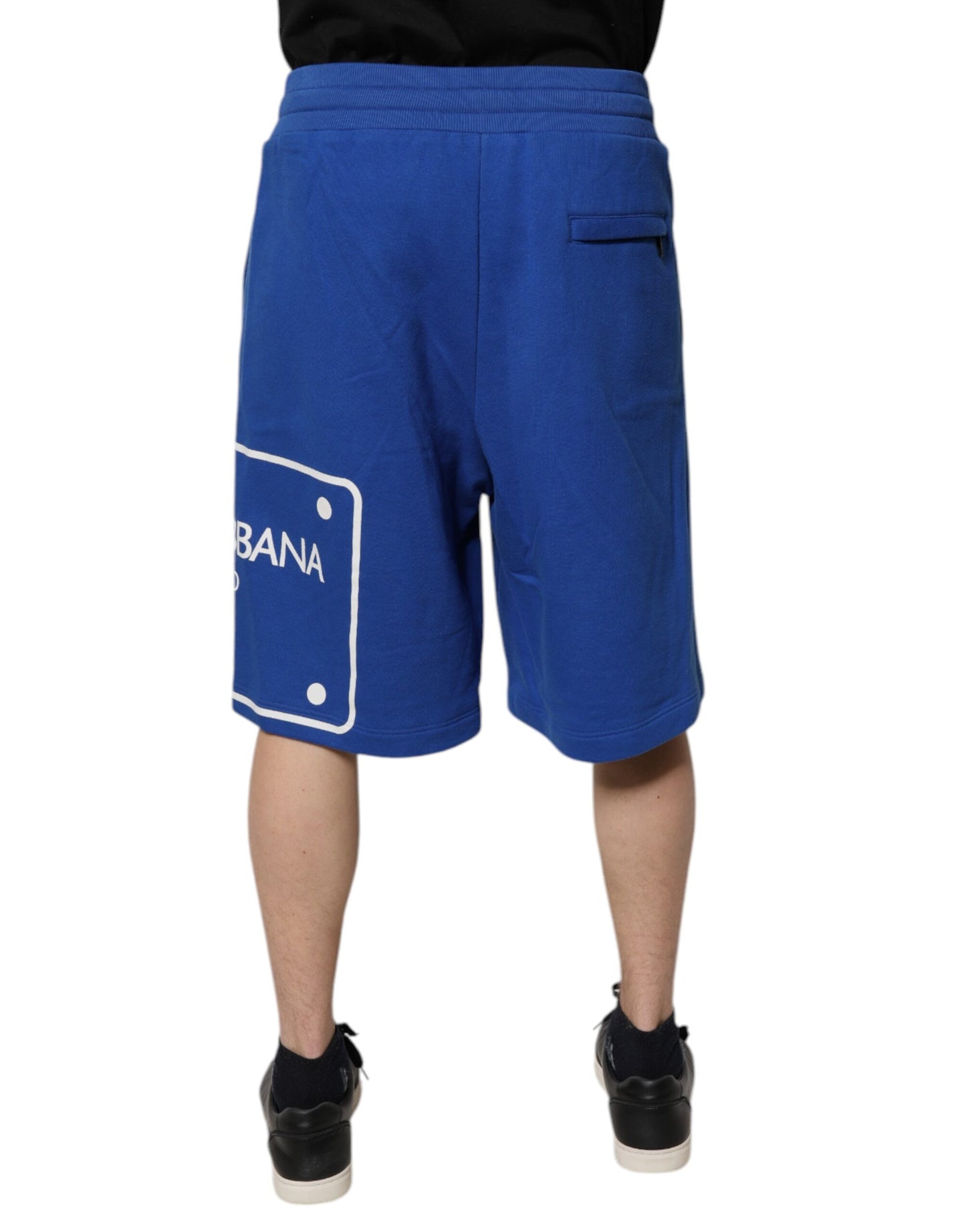 Dolce &amp; Gabbana – Blaue Bermuda-Sweatshorts aus Baumwolle mit Logo