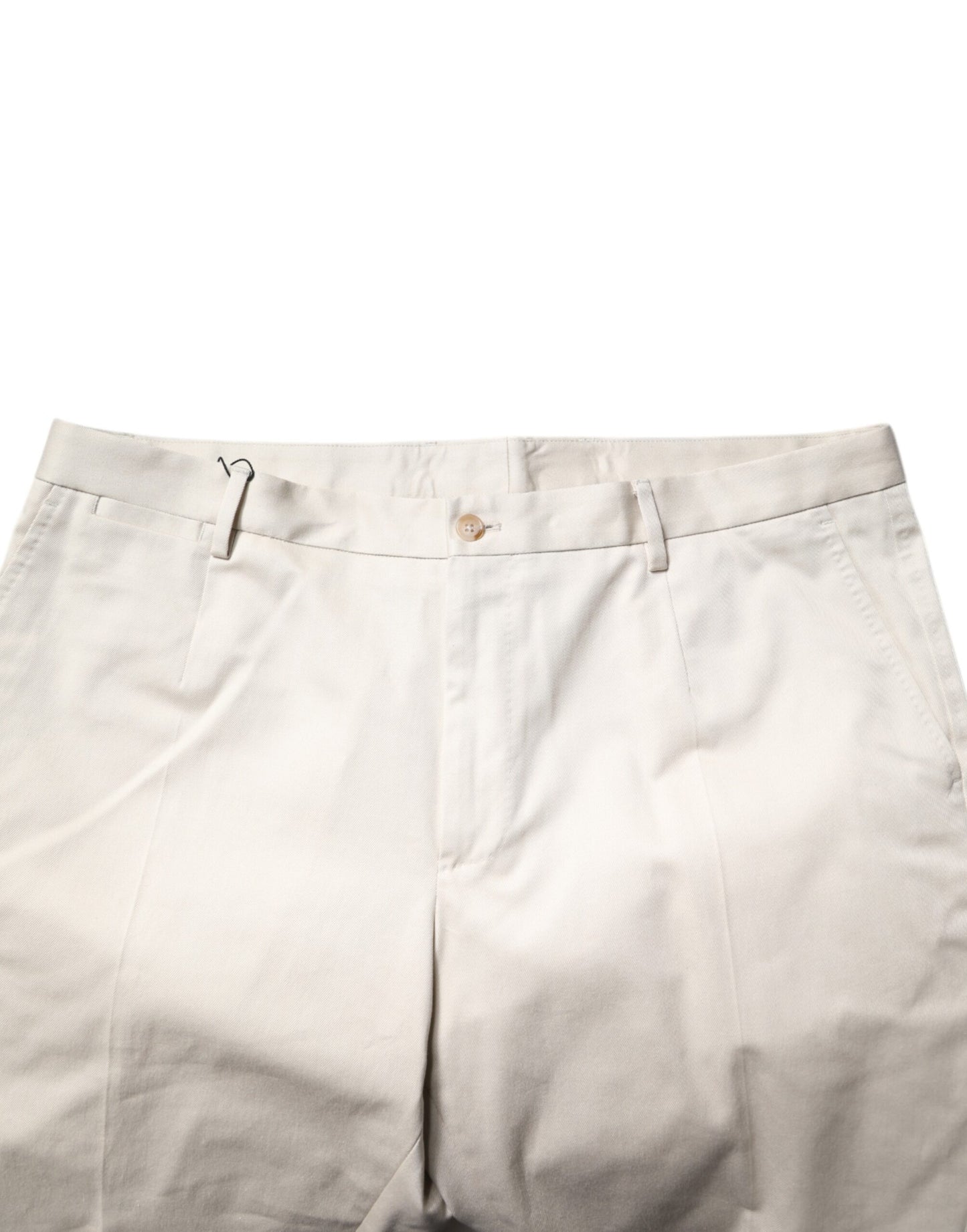Dolce &amp; Gabbana – Beige Bermudashorts aus Baumwollstretch mit mittlerer Taille