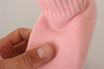 GCDS – Rosa Wildleder-Stiefeletten mit Logo und Blockabsatz