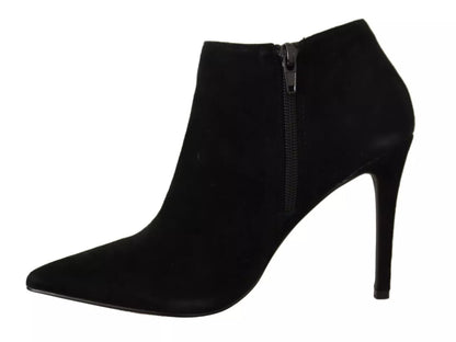 Steve Madden – Schwarze Stiefel aus Wildleder mit Stilettoabsatz