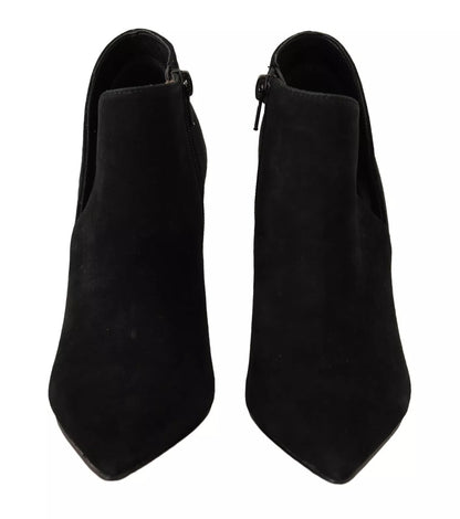 Steve Madden – Schwarze Stiefel aus Wildleder mit Stilettoabsatz