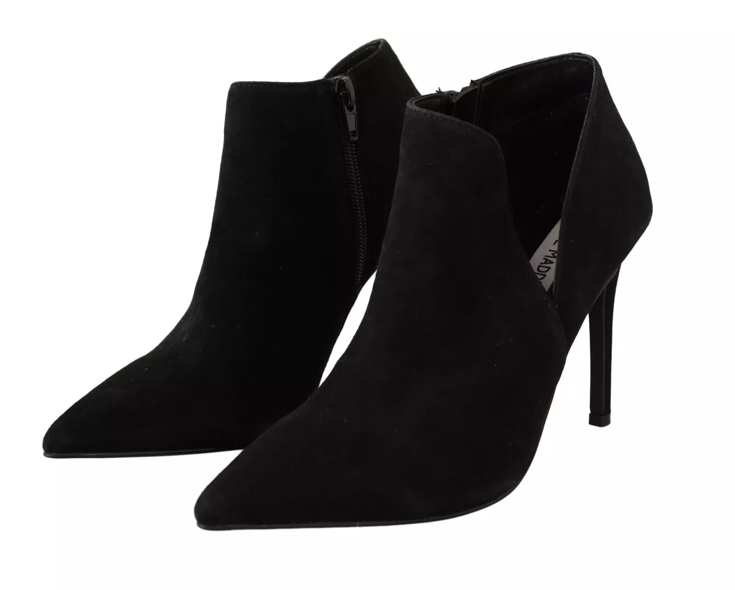 Steve Madden – Schwarze Stiefel aus Wildleder mit Stilettoabsatz