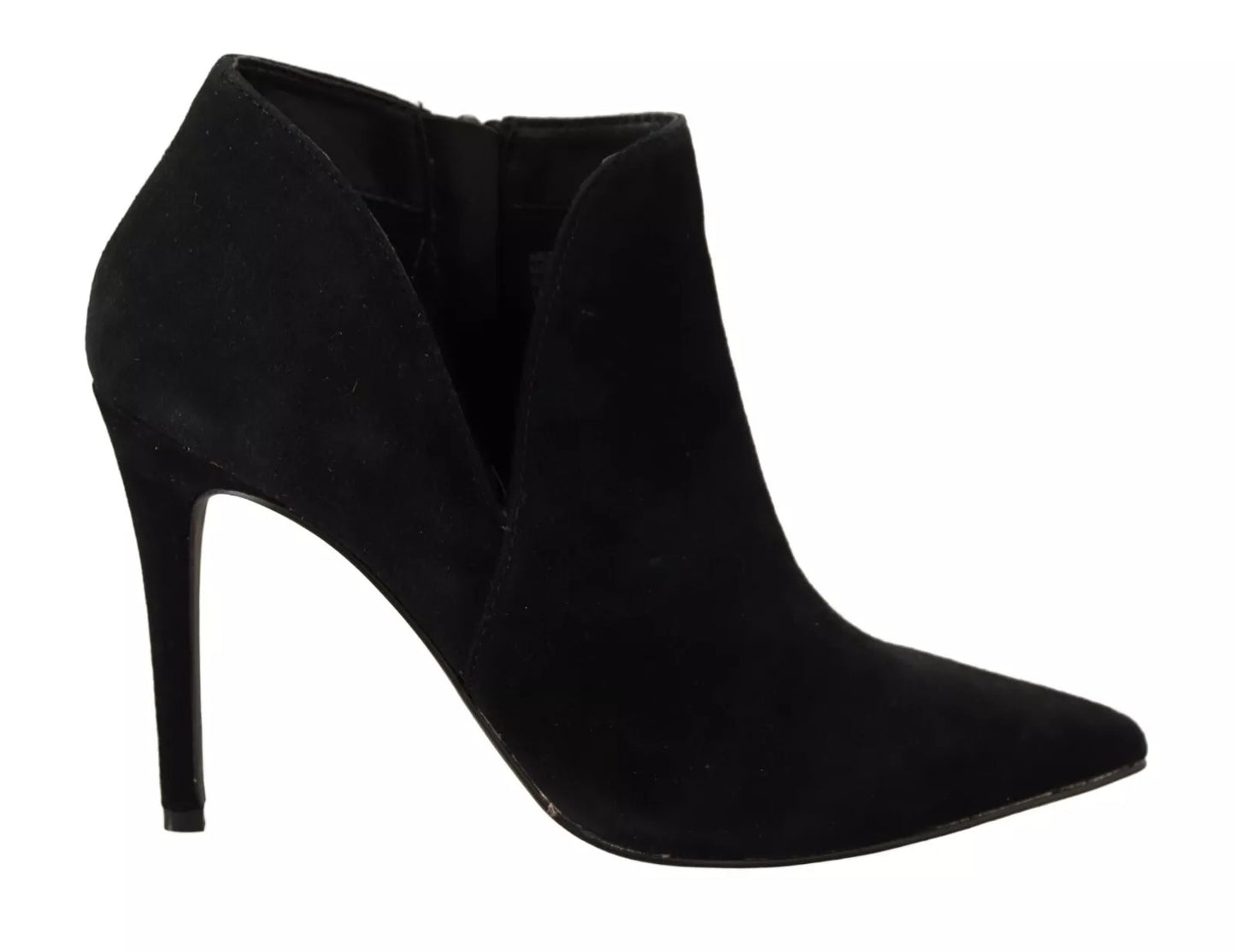 Steve Madden – Schwarze Stiefel aus Wildleder mit Stilettoabsatz