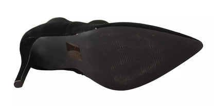 Steve Madden – Schwarze Stiefel aus Wildleder mit Stilettoabsatz