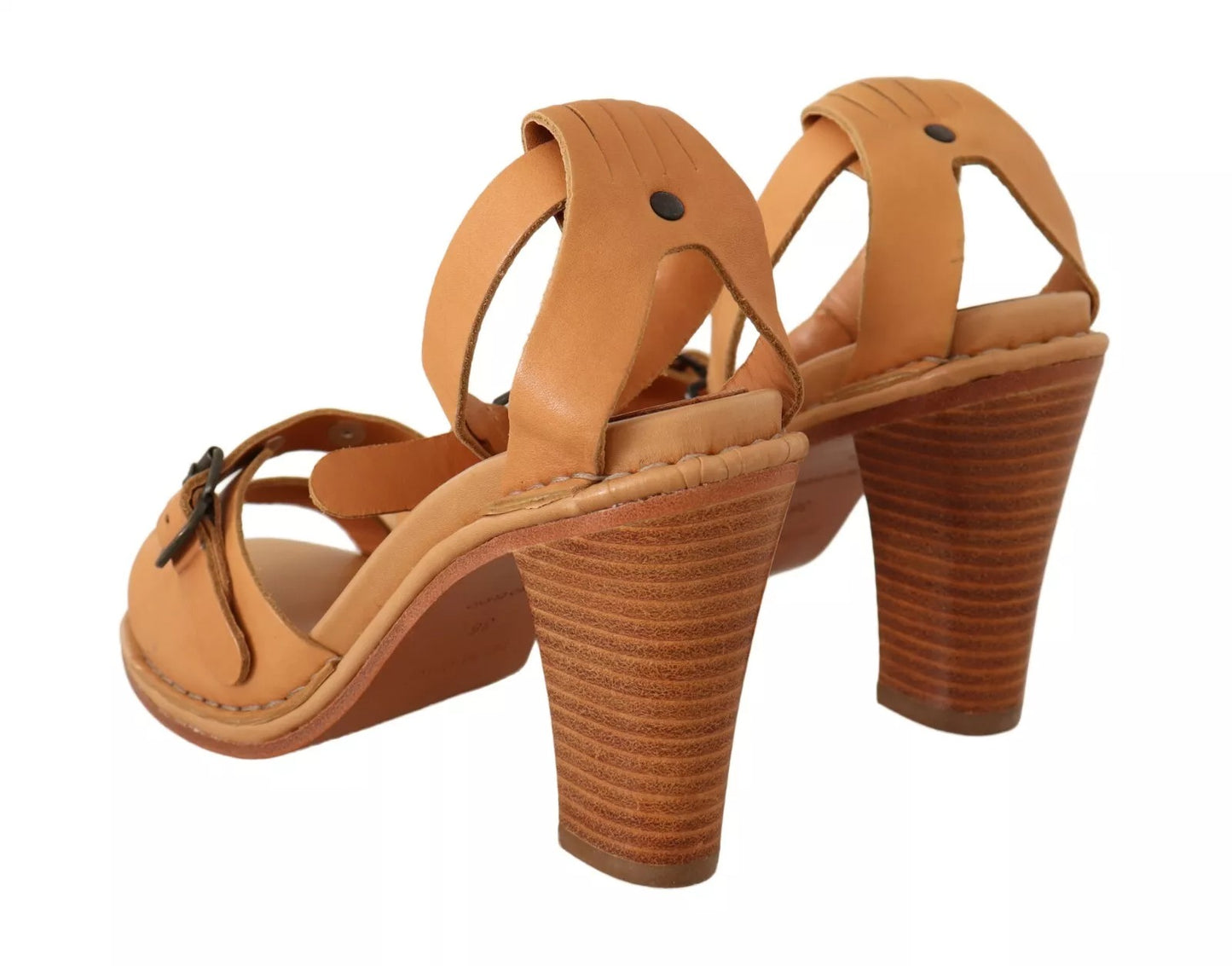 See By Chloé Braune Sandalen aus Leder mit Knöchelriemen und Nieten