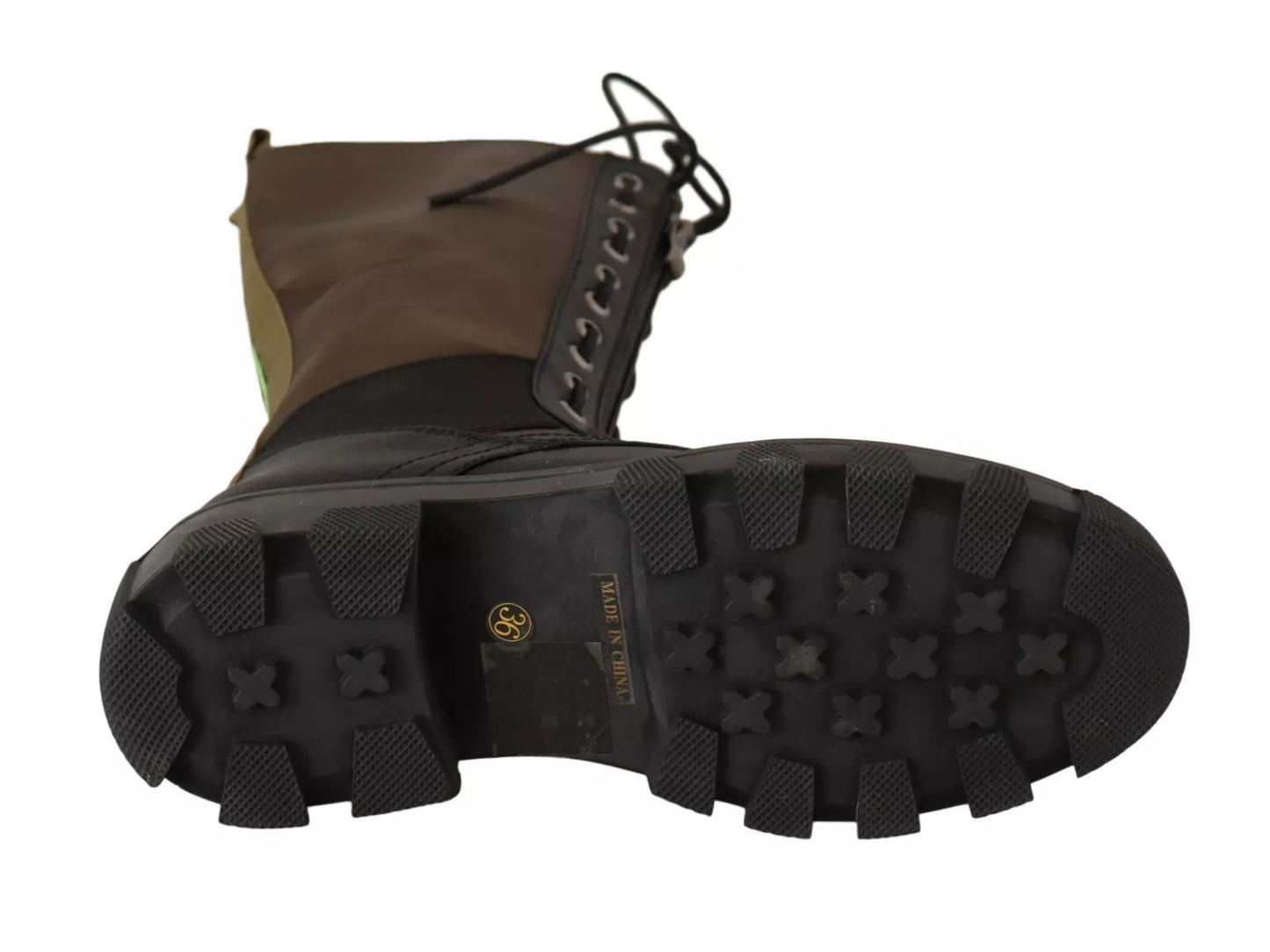 Gaelle Schwarz-Grün Hohe Kampfstiefel Schnürstiefel Militärschuhe