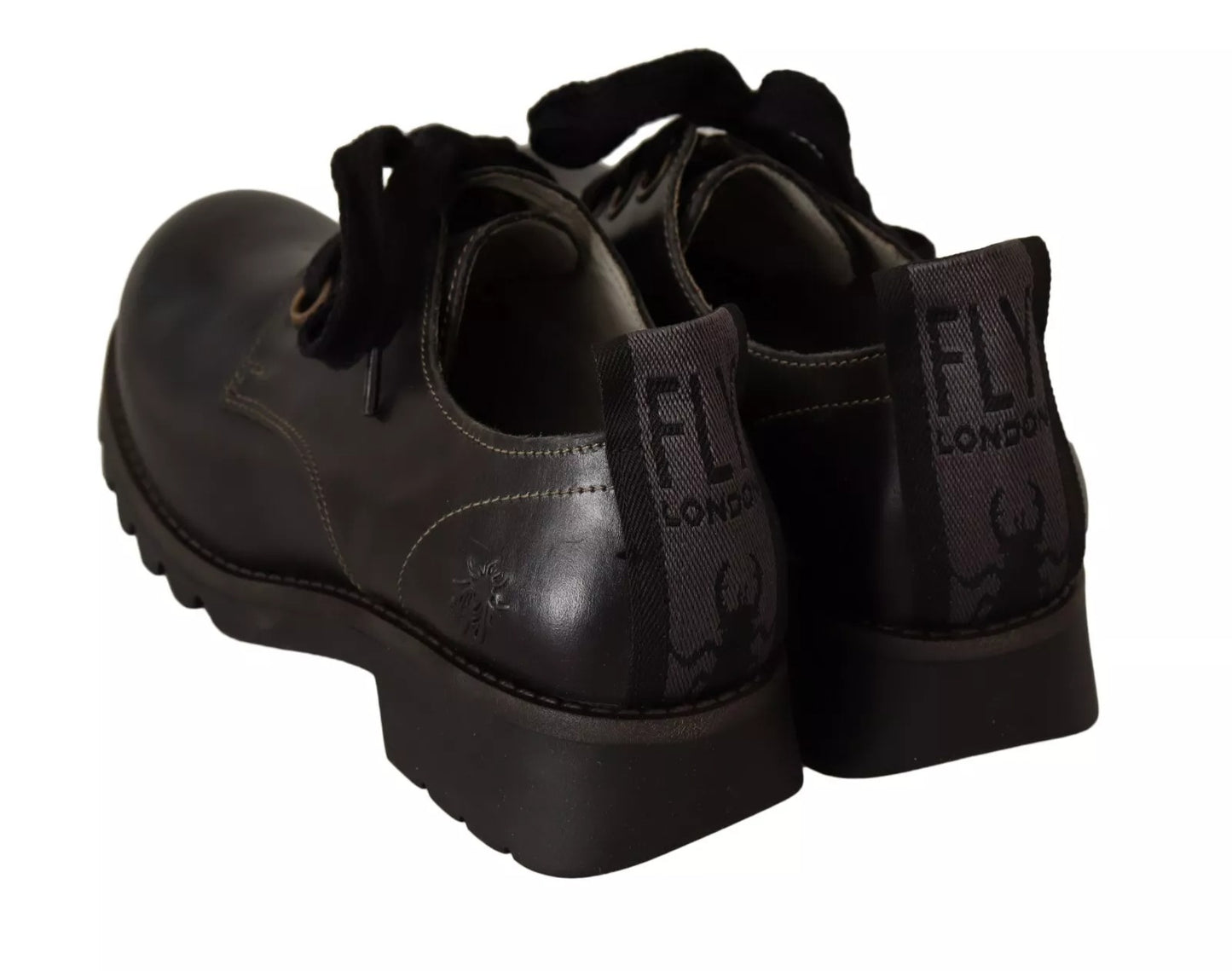 FLY LONDON Damen Oxford-Schuhe mit Schnürung, niedriges Leder, Schwarz