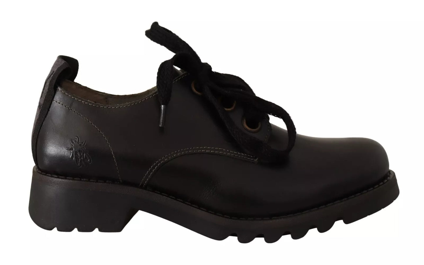 FLY LONDON Damen Oxford-Schuhe mit Schnürung, niedriges Leder, Schwarz