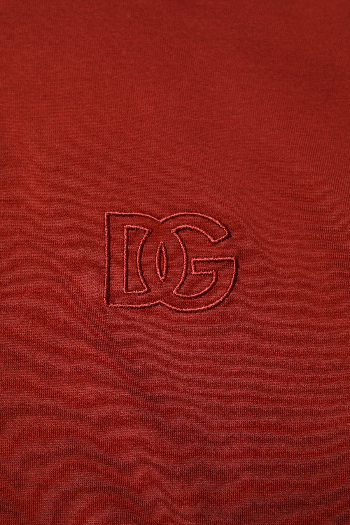 Dolce &amp; Gabbana – Rotes Polo-T-Shirt aus Baumwolle mit DG-Logo und Kragen für Herren