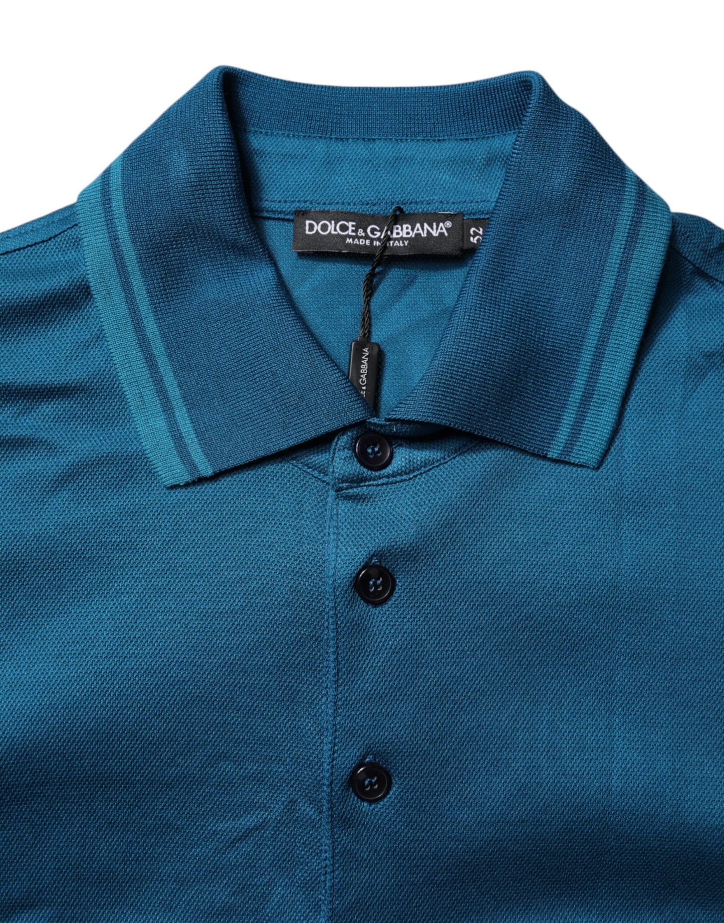 Dolce &amp; Gabbana Blaues Poloshirt aus Baumwolle mit Logo für Herren