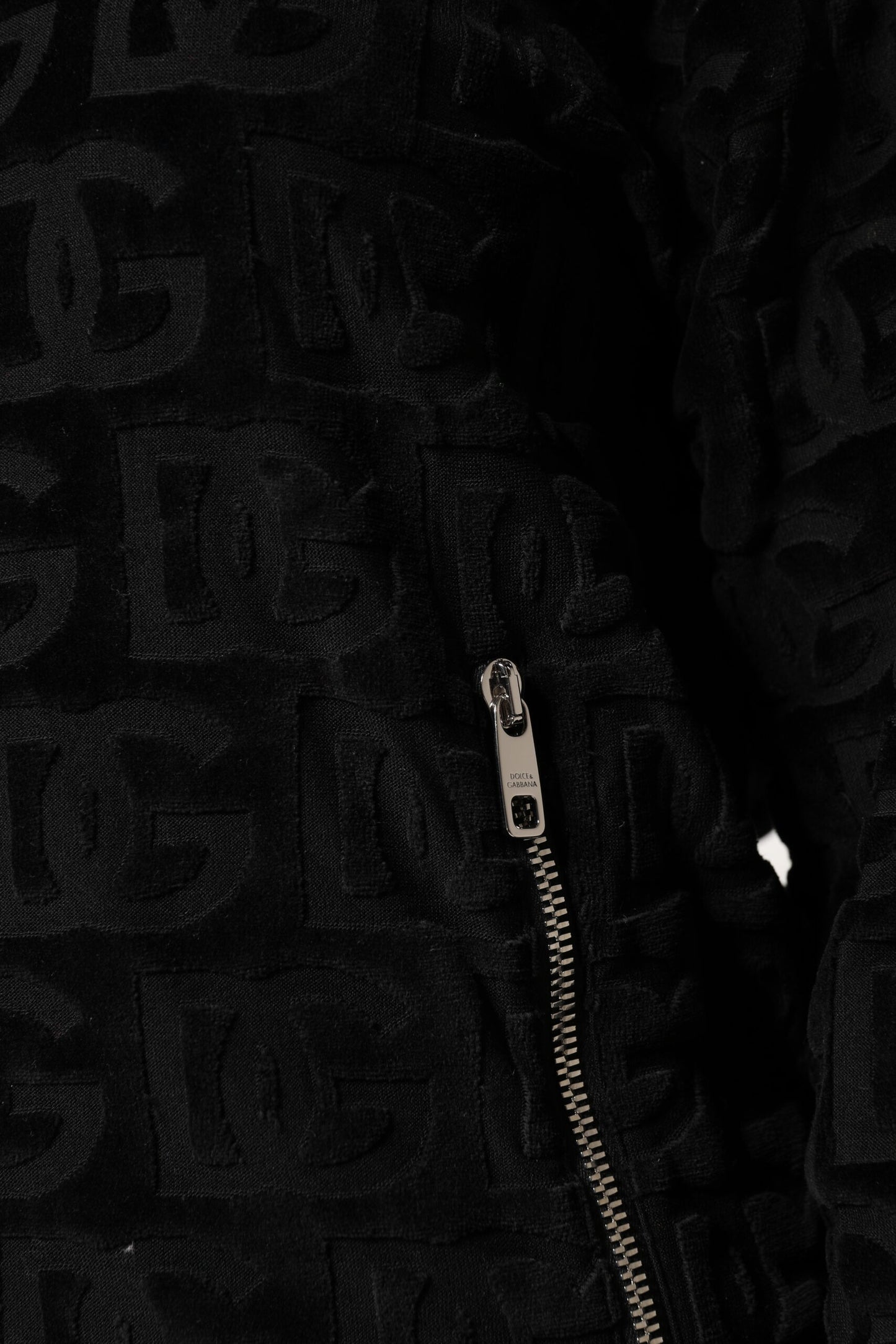 Dolce &amp; Gabbana – Schwarze Bomberjacke mit durchgehendem Reißverschluss und Logo-Monogramm