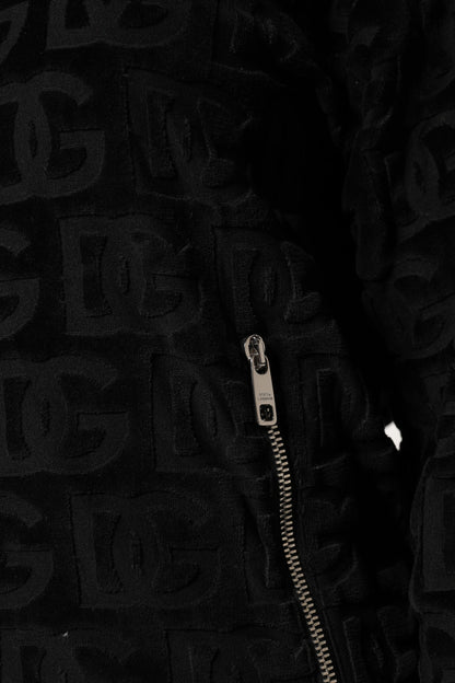 Dolce &amp; Gabbana – Schwarze Bomberjacke mit durchgehendem Reißverschluss und Logo-Monogramm