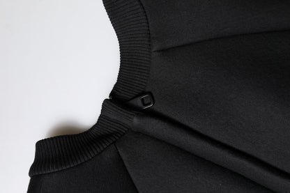 Dolce &amp; Gabbana – Schwarzes, langärmliges Minikleid in A-Linie aus Baumwolle