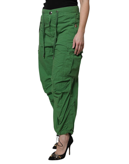 Dolce & Gabbana Green Cotton High Waist Cargo Pants
