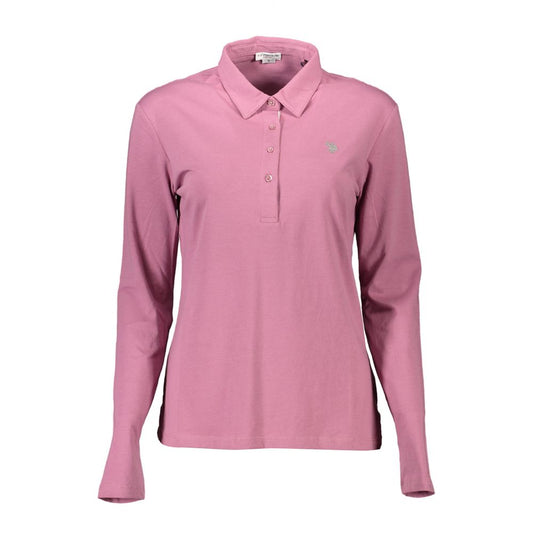 US POLO ASSN. Rosa Baumwoll-Poloshirt für Damen
