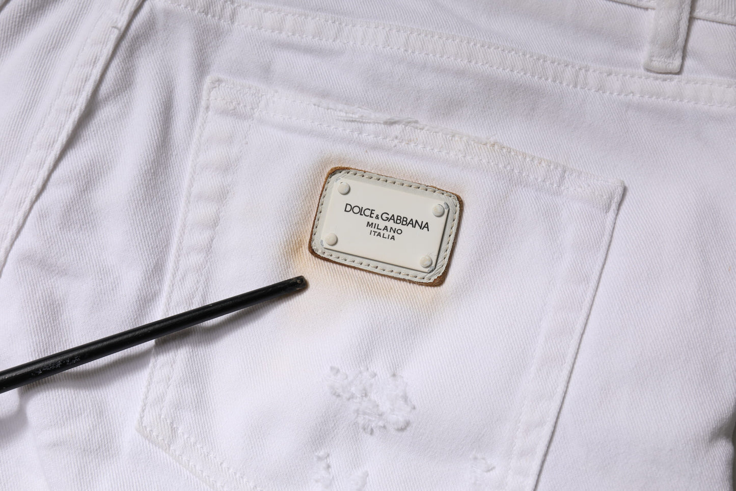 Dolce &amp; Gabbana – Weiße Skinny-Jeans aus Baumwolle mit hoher Taille