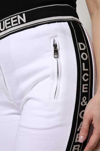 Dolce &amp; Gabbana – Weiße Jogginghose aus Baumwollstretch
