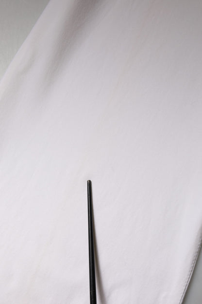 Dolce &amp; Gabbana – Weiße Wollhose mit mittlerer Taille und weitem Bein